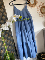 ROBE LONGUE LEGERE   BLEUE 36/42