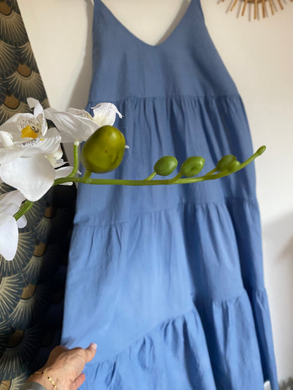 ROBE LONGUE LEGERE   BLEUE 36/42