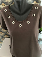 TOP OEILLET CHOCO   TU 38/46