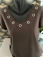 TOP OEILLET CHOCO   TU 38/46