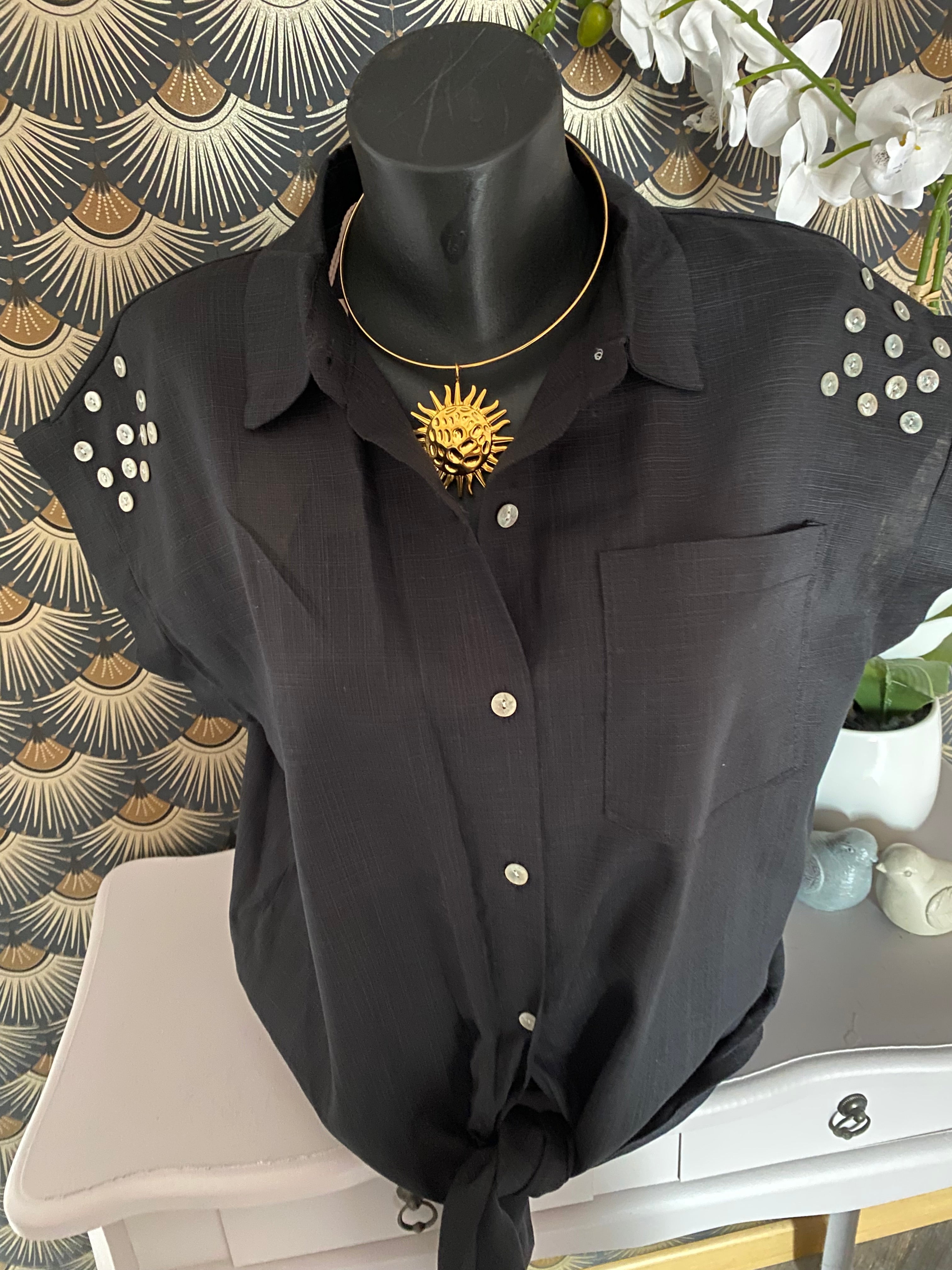 CHEMISE  SOPHIE NOIR   TU 34/44 ZETA OTTO