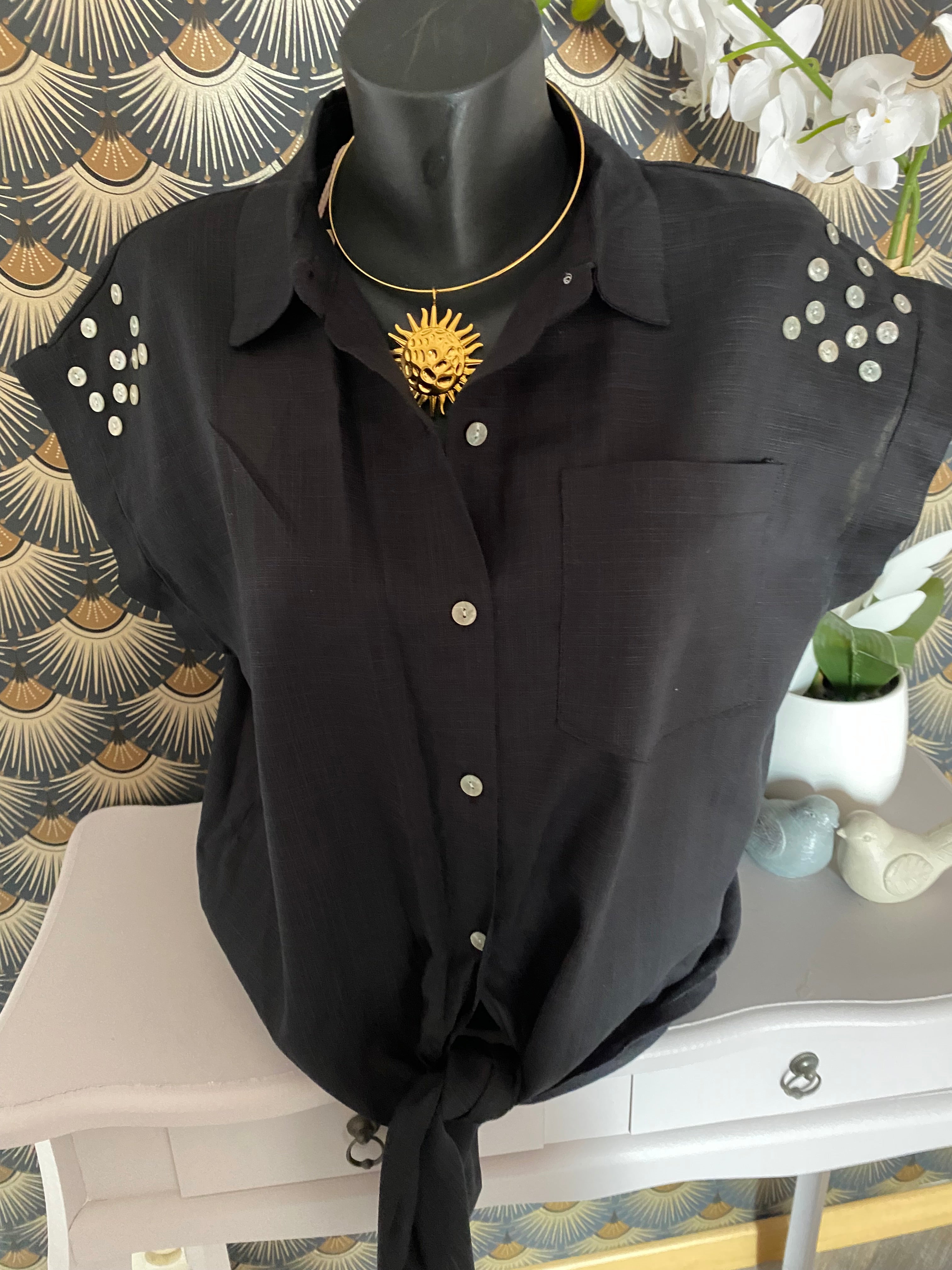 CHEMISE  SOPHIE NOIR   TU 34/44 ZETA OTTO