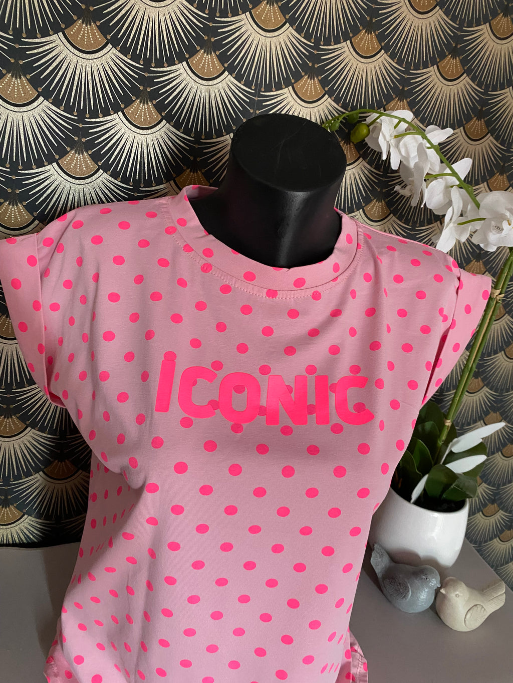 T-SHIRT ICONIC POIS ROSE  TU 34/40
