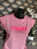 T-SHIRT ICONIC POIS ROSE  TU 34/40