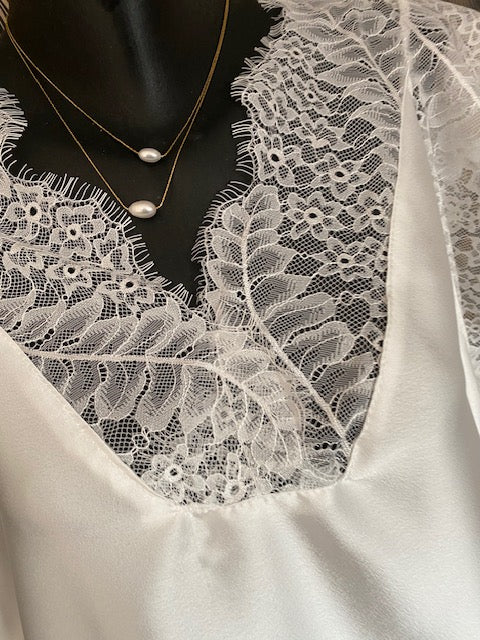 TOP DENTELLE BLANC    44/50