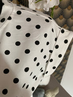 T-SHIRT ICONIC BLANC  POIS NOIR  TU 34/40