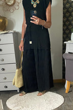 ENSEMBLE   PANTALON GAUFFRE  NOIR TU  36/48