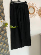PANTALON GAZE DE COTON NOIR   TU 36/44