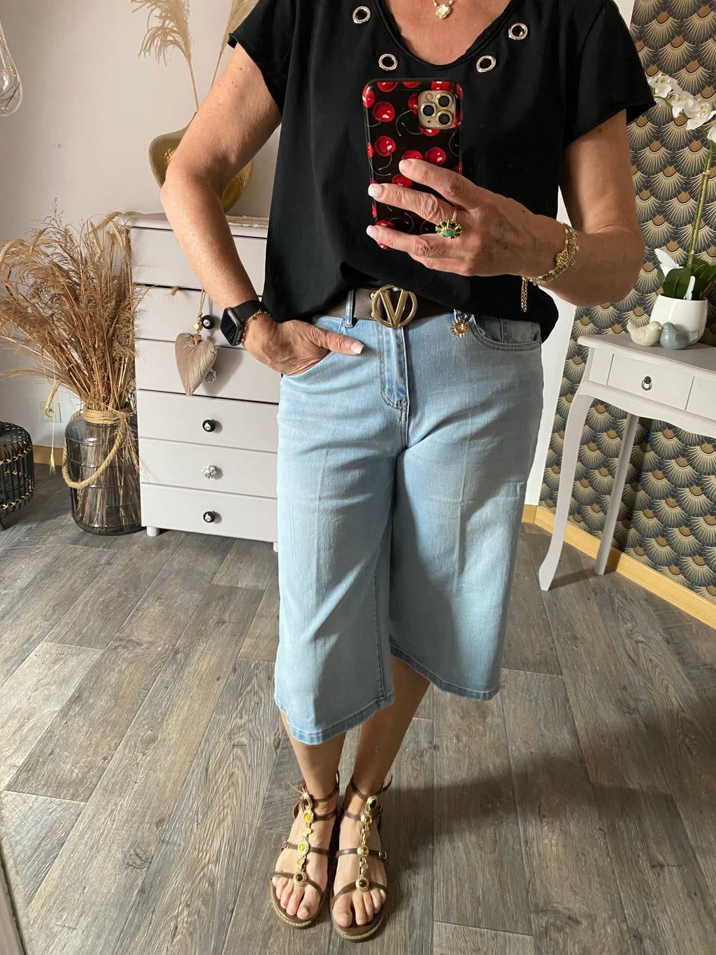 TOP OEILLET NOIR   TU 38/46