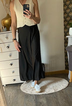 JUPE SATIN LONGUE NOIRE   36/42