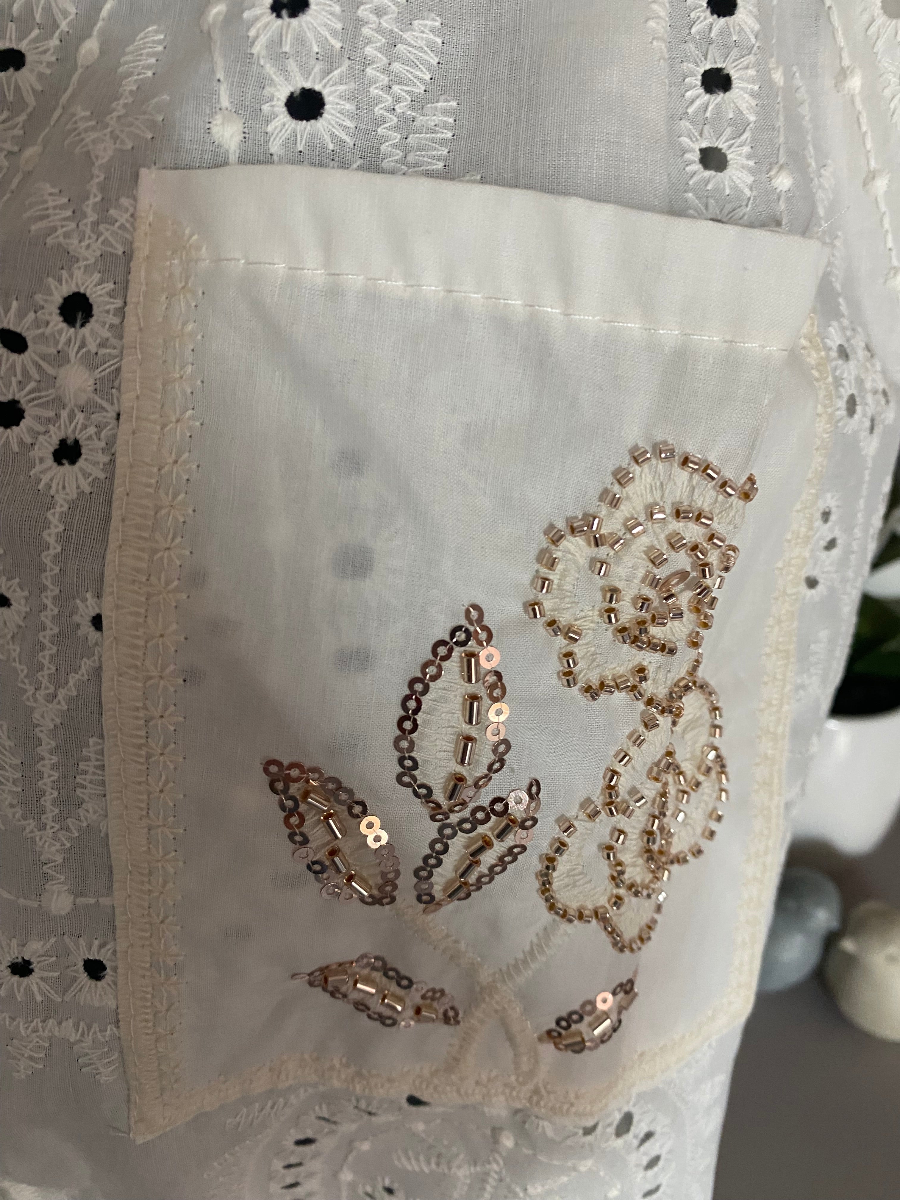 BLOUSE ZETA OTTO BRODERIE  FEUILLE  TU 36/42