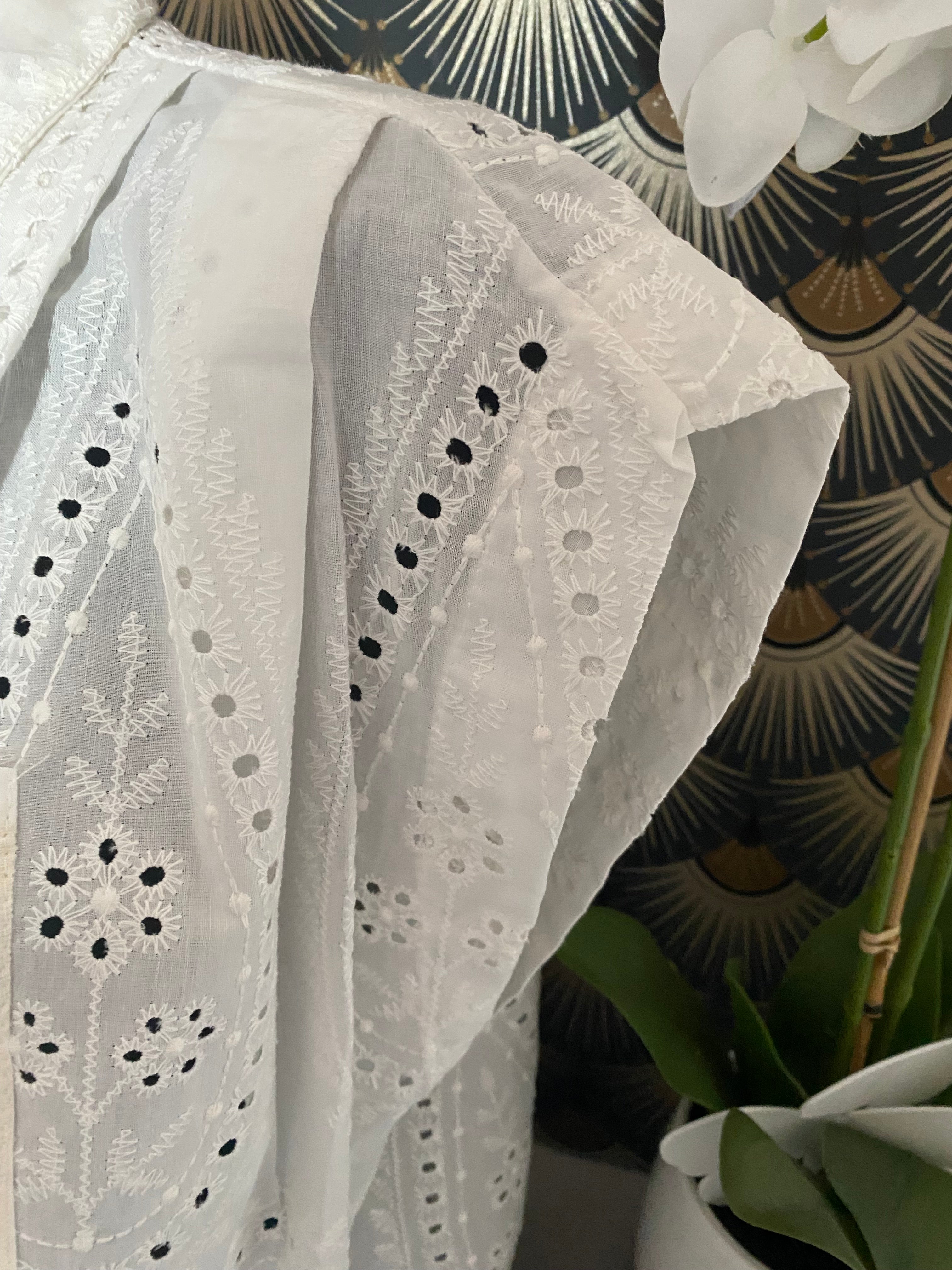 BLOUSE ZETA OTTO BRODERIE  FEUILLE  TU 36/42
