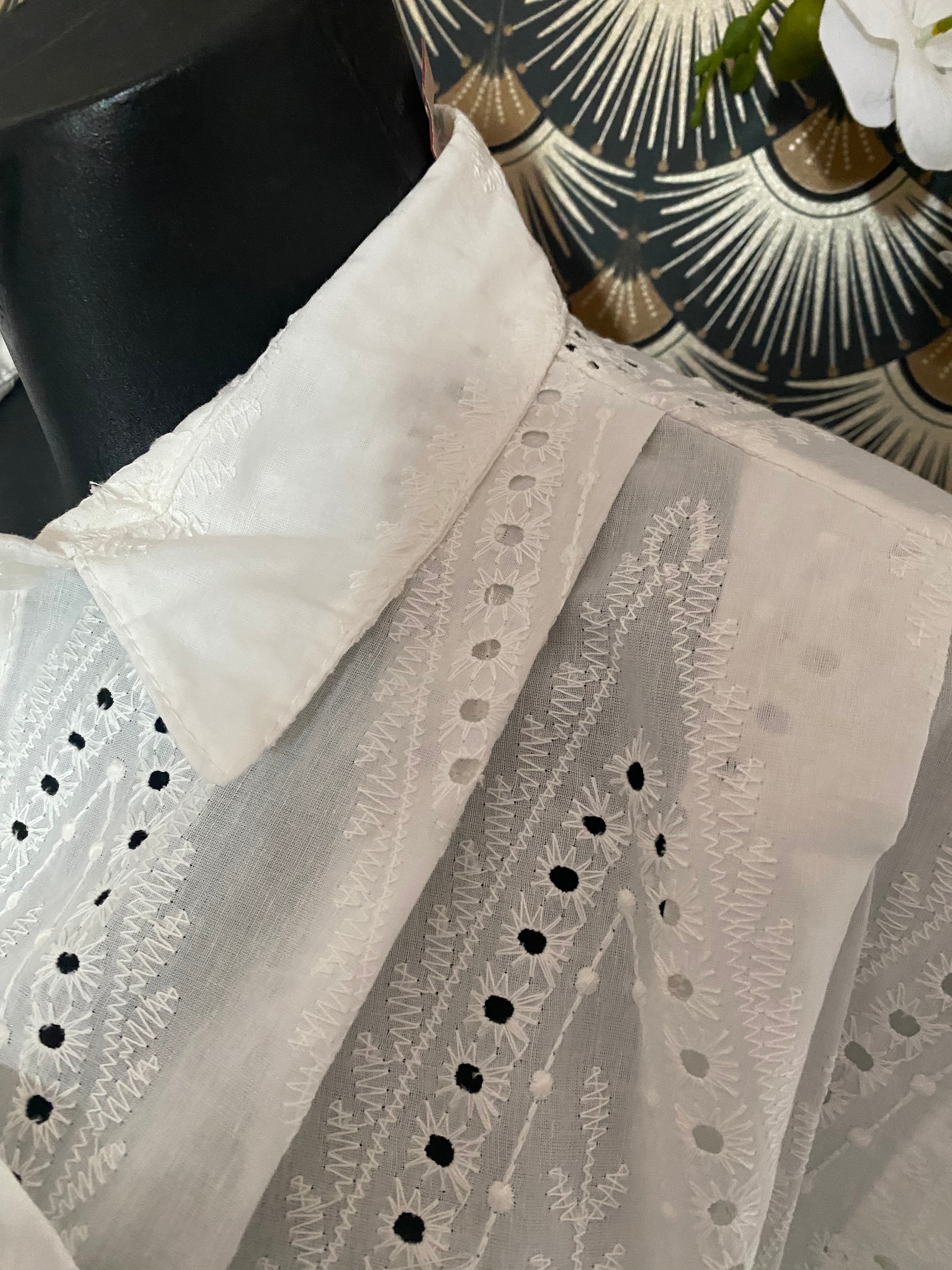 BLOUSE ZETA OTTO BRODERIE  FEUILLE  TU 36/42