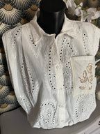 BLOUSE ZETA OTTO BRODERIE  FEUILLE  TU 36/42