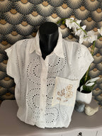 BLOUSE ZETA OTTO BRODERIE ROND  TU 36/42