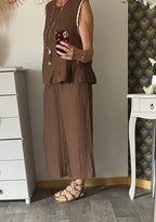 ENSEMBLE PANTACOURT ET TOP  CHOCO TU 36/46