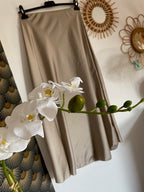 JUPE SATIN LONGUE TAUPE  36/42