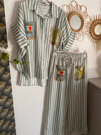 ENSEMBLE PANTALON ET CHEMISE BISOU KAKI  TU 36/44