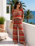 ENSEMBLE PANTALON ET TOP LUREX  ROUGE TU 38/48