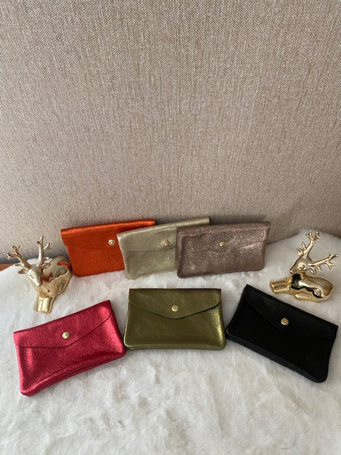 Porte monnaies cuir  DIVERS COLORIS