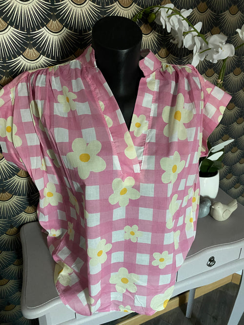 BLOUSE FLORAL ROSE  TU 36/46