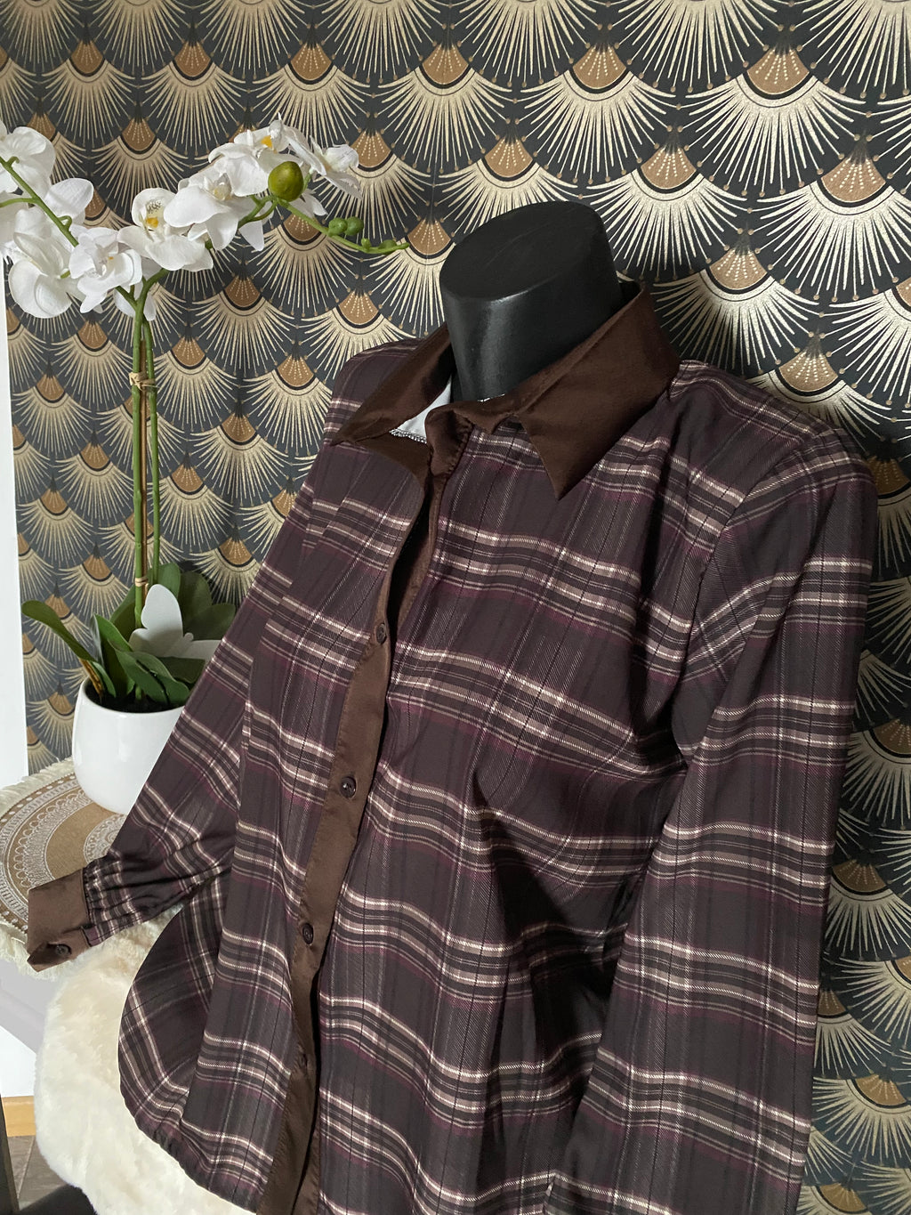 CHEMISE A RAYURE CHOCO  TU 34/42 PETIT 44