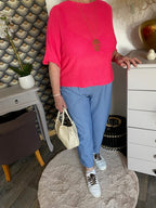 PANTALON AMANDA BLEU JEAN   TAILLE UNIQUE  40/44