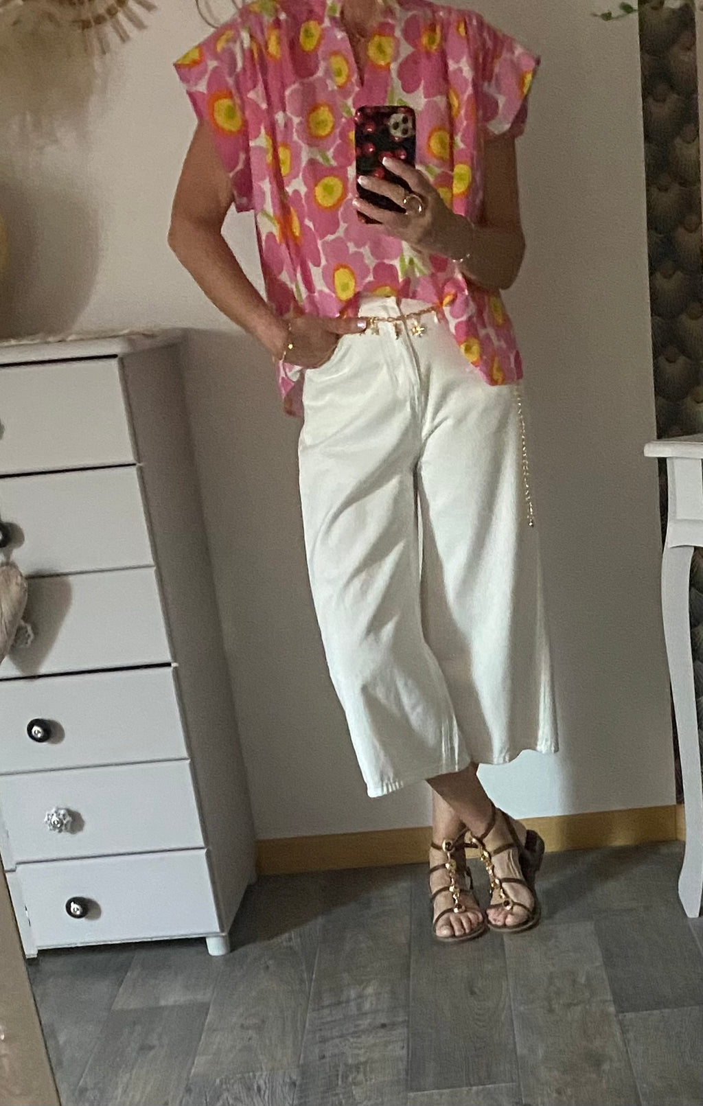 BLOUSE FLORAL JAUNE   TU 36/46