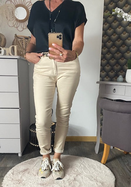 PANTALON  MILA ECRU  38/40/42/44/46/48