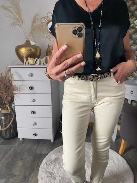 PANTALON  MILA ECRU  38/40/42/44/46/48