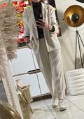 VESTE VELOURS COTELE ECRU TU 36/44