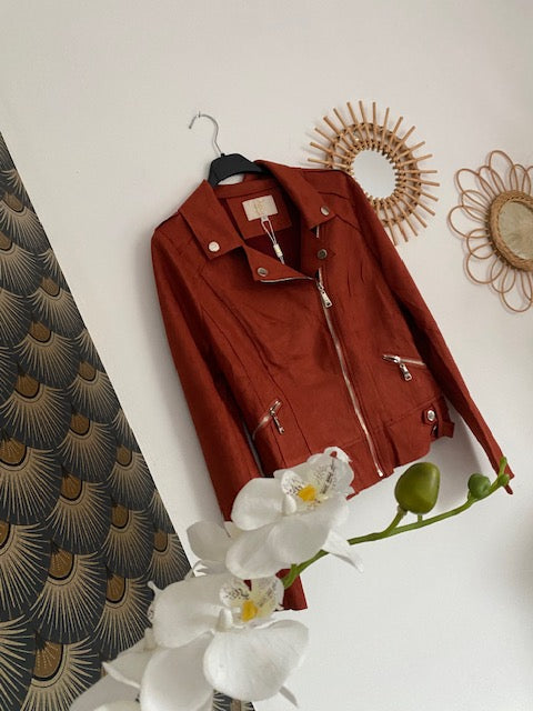 PERFECTO SUEDINE COULEUR ROUILLE    S/M/L/XL