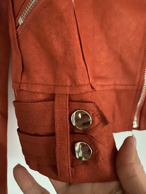 PERFECTO SUEDINE COULEUR ROUILLE    S/M/L/XL