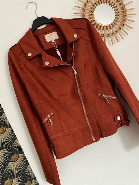 PERFECTO SUEDINE COULEUR ROUILLE   TAILLE M