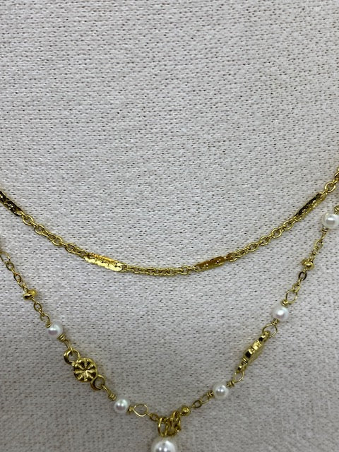 COLLIER DOUBLE RANGS  REGINA  PERLES D'EAU DOUCE