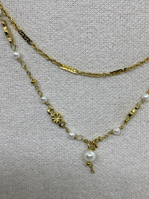 COLLIER DOUBLE RANGS  REGINA  PERLES D'EAU DOUCE