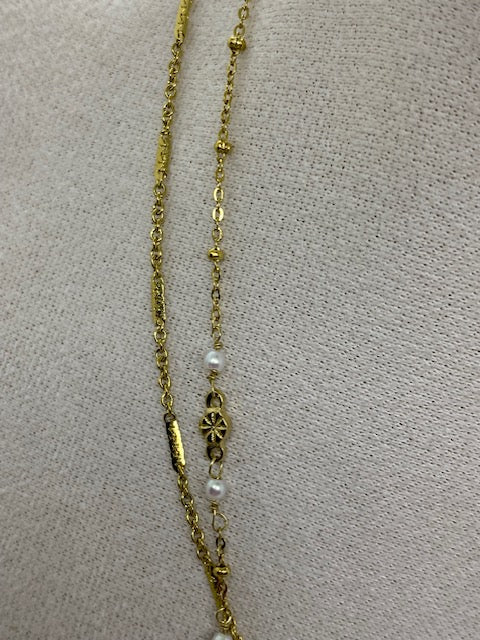 COLLIER DOUBLE RANGS  REGINA  PERLES D'EAU DOUCE