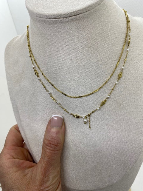COLLIER DOUBLE RANGS  REGINA  PERLES D'EAU DOUCE