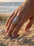 BAGUE DENTELLE ACIER INOXYDABLE ARGENT