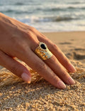 BAGUE GOUTTE NOIRE ACIER INOXYDABLE