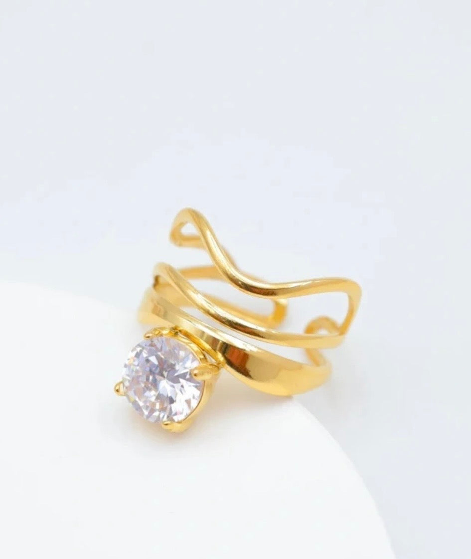 BAGUE VAGUE  ACIER INOXYDABLE