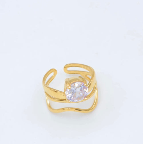 BAGUE VAGUE  ACIER INOXYDABLE