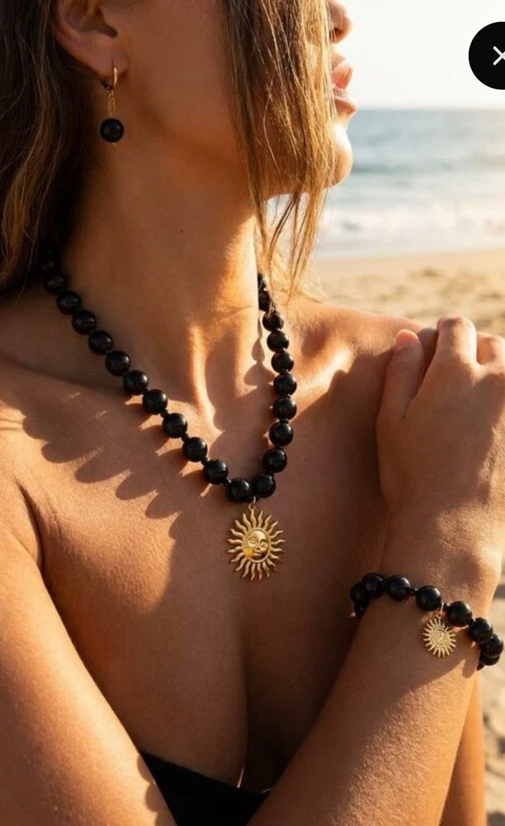 ENSEMBLE COLLIER , BRACELET ET BO  PERLES , ACIER INOXYDABLE
