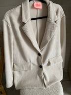 VESTE VELOURS COTELE ECRU TU 36/44