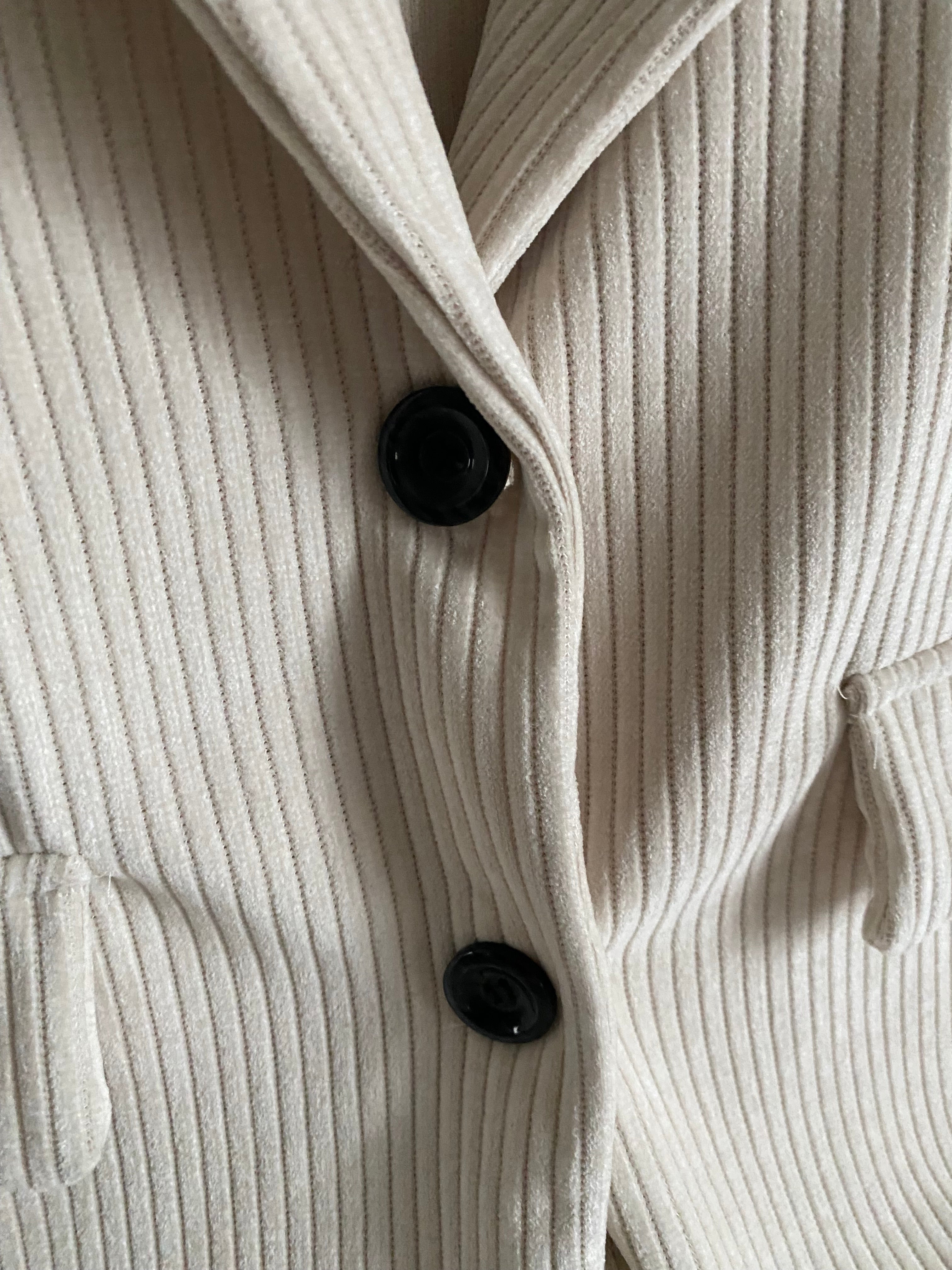 VESTE VELOURS COTELE ECRU TU 36/44