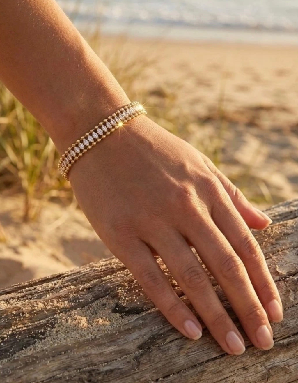 BRACELET TROIS RANGS ACIER INOXYDABLE