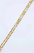 BRACELET TROIS RANGS ACIER INOXYDABLE