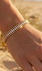 BRACELET TROIS RANGS ACIER INOXYDABLE