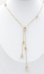COLLIER CRISTAL Y, ACIER INOXYDABLE BLANC