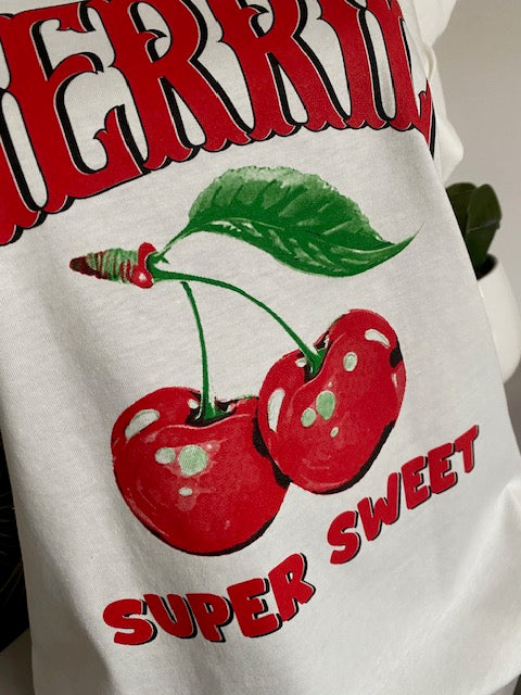 TEE SHIRT CHERRYS BLANC    36/42